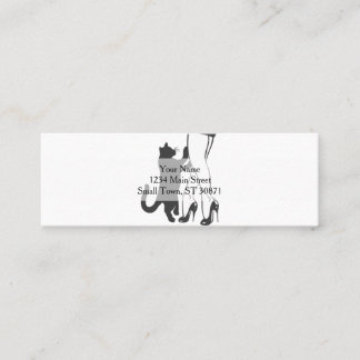 Cat and female legs - Choose background colour Mini Business Card