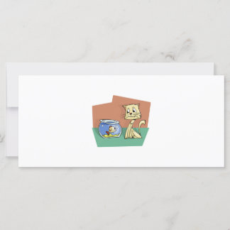 Cat and fish bowl clipart