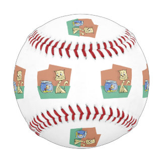 Cat and fish bowl clipart baseball
