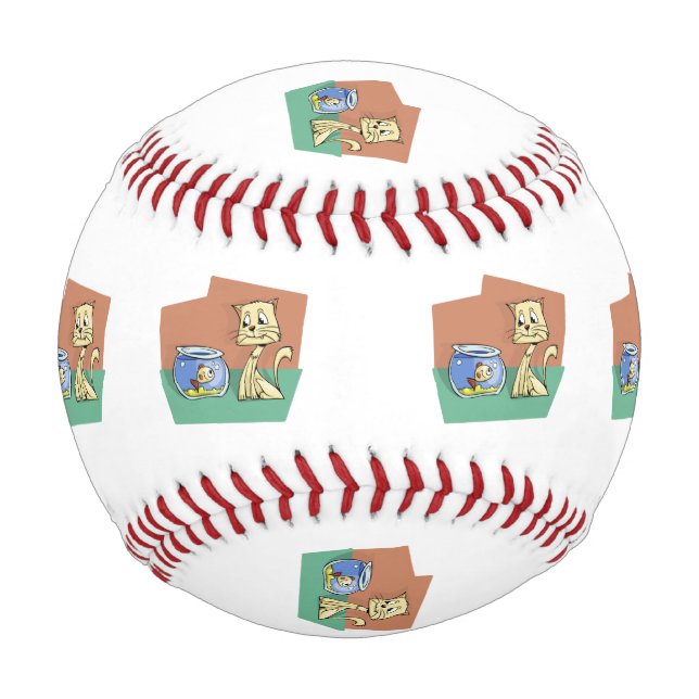 Cat and fish bowl clipart baseball (Front)
