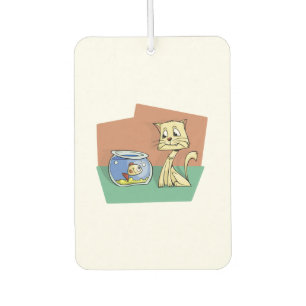 Cat and fish bowl clipart car air freshener