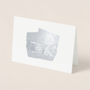 Cat and fish bowl clipart foil card