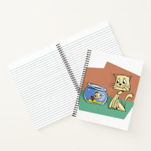 Cat and fish bowl clipart notebook