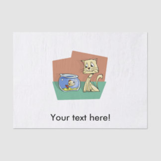 Cat and fish bowl clipart tissue paper