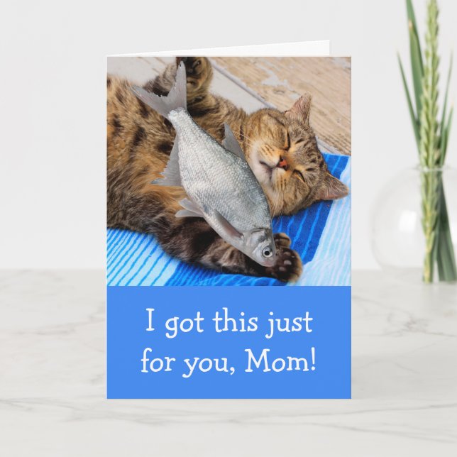 Cat And Fish Mother's Day Card (Front)