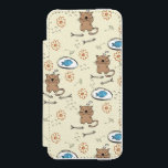 cat and fish pattern incipio watson™ iPhone 5 wallet case<br><div class="desc">babies hand draw seamless pattern with cats  © and ® Bigstock® - All Rights Reserved.</div>