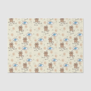 cat and fish pattern tissue paper