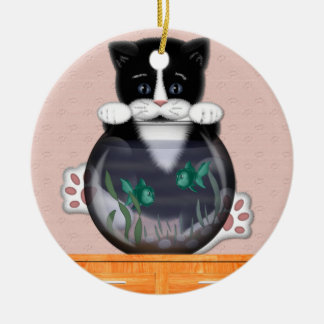 Cat and Fishbowl Ornament
