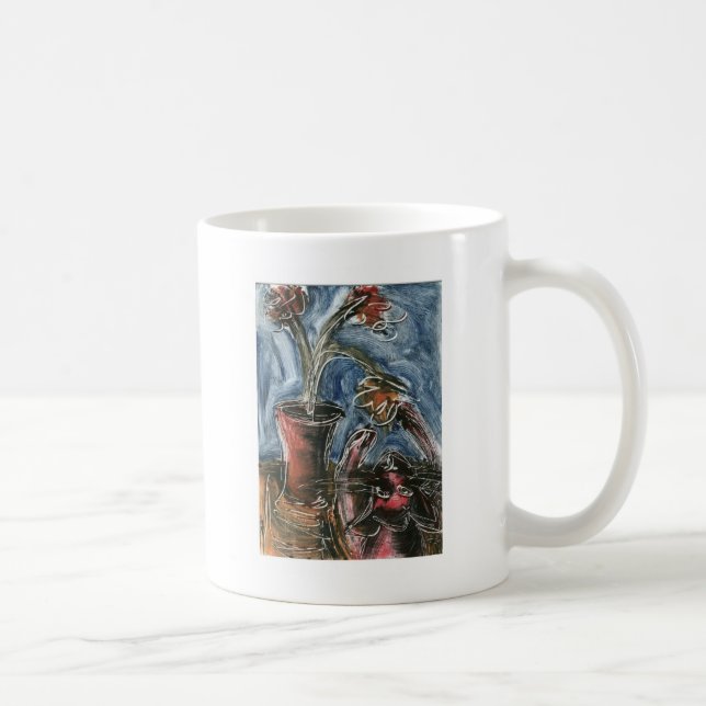 Cat and Flowerpot I Coffee Mug (Right)