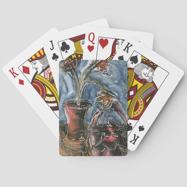 Cat and Flowerpot I Playing Cards (Back)