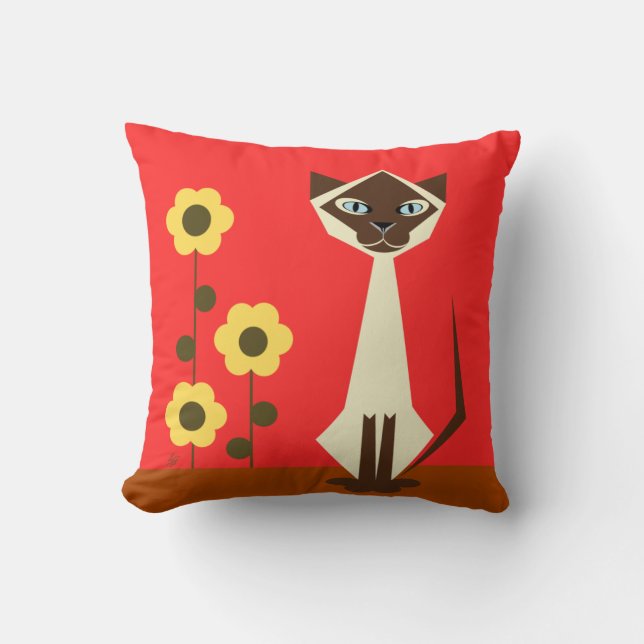Cat and Flowers Cushion (Front)