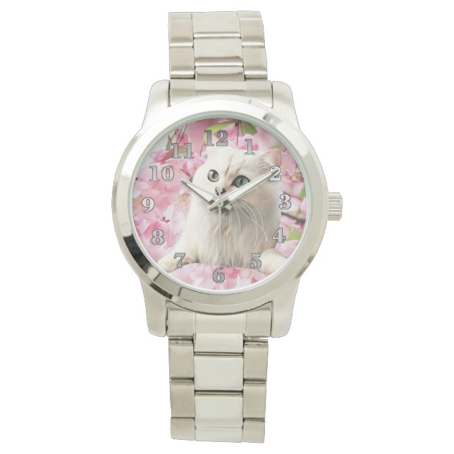 Cat and Flowers Watch (Front)