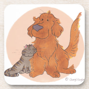 Cat and Golden Retriever / Coasters