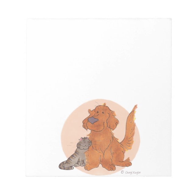 Cat and Golden Retriever / Notepad (Front)
