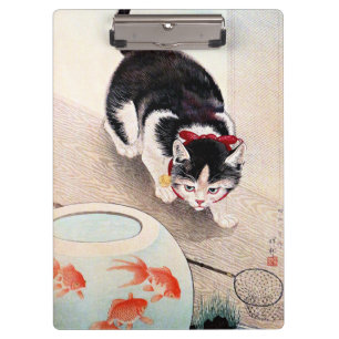 Cat and Goldfish Bowl Clipboard