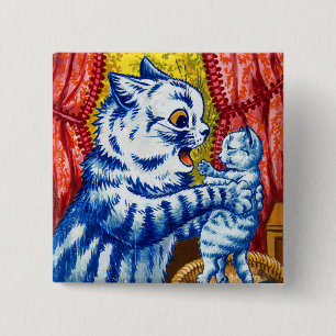 Cat and Her Kittens 15 Cm Square Badge