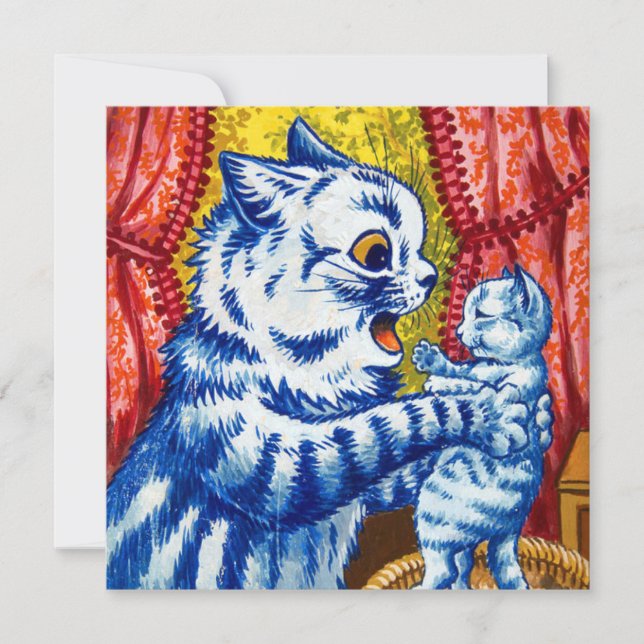 Cat and Her Kittens Invitation (Front)