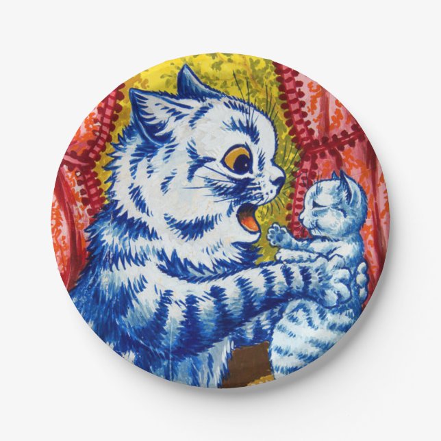 Cat and Her Kittens Paper Plate (Front)