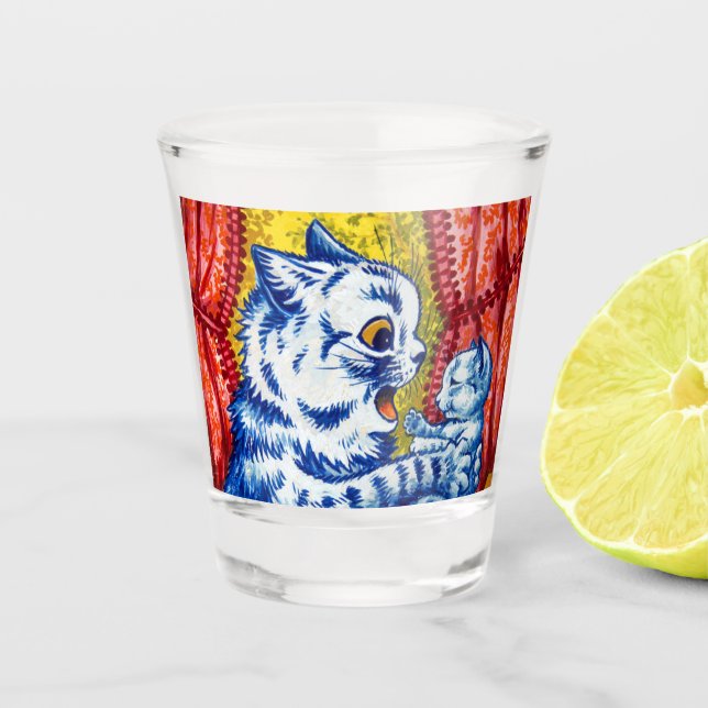 Cat and Her Kittens Shot Glass (Front)