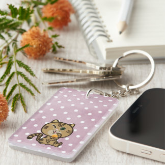 cat and ice-cream key ring