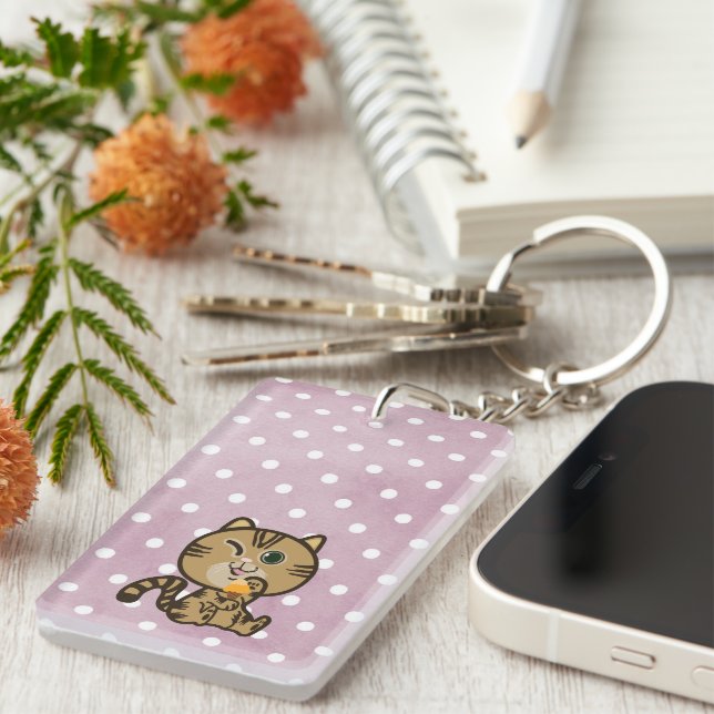 cat and ice-cream key ring (Front Right)