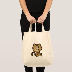 cat and ice-cream tote bag