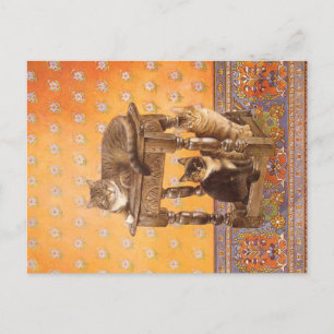 CAT AND KITTEN PAINTING POSTCARD