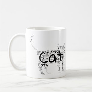 Cat and Kitten Word Cloud - Unique Design Coffee Mug