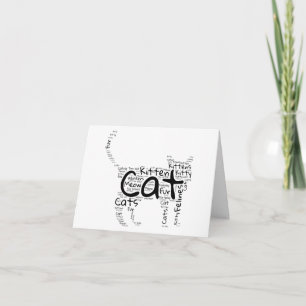 Cat and Kitten Word Cloud - Unique PERSONALIZED Card