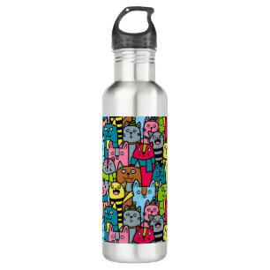 Cat and kittens 710 ml water bottle