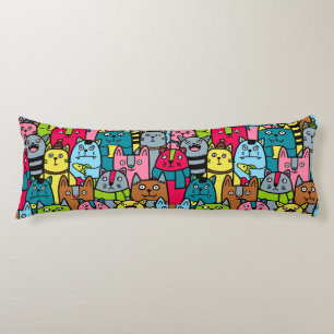 Cat and kittens body cushion