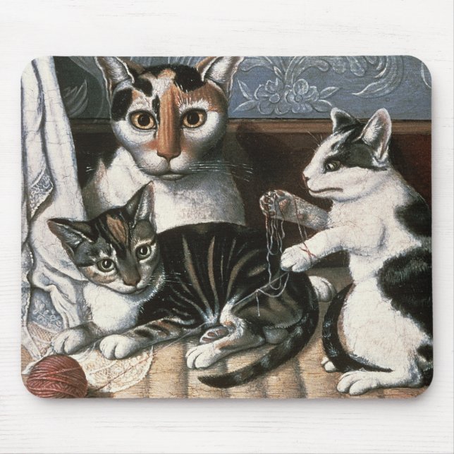 Cat and Kittens, c.1872-1883 Mouse Pad (Front)