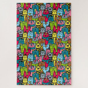 Cat and kittens jigsaw puzzle