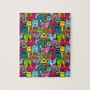 Cat and kittens jigsaw puzzle