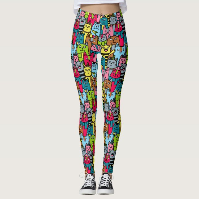 Cat and kittens leggings (Front)
