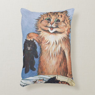 Cat and Kittens, Louis Wain Decorative Cushion