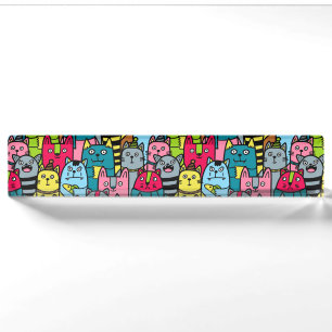 Cat and kittens nameplate