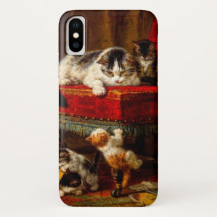 Cat and Kittens Playing with Chair Case-Mate iPhone Case