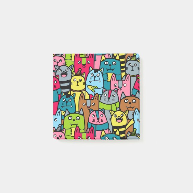 Cat and kittens post-it notes (Front)