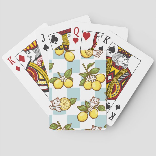 Cat and Lemon Playing Cards (Back)