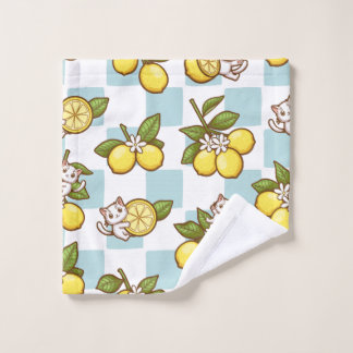 Cat and Lemon Wash Cloth