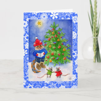 Cat and Mice Christmas or Holiday card