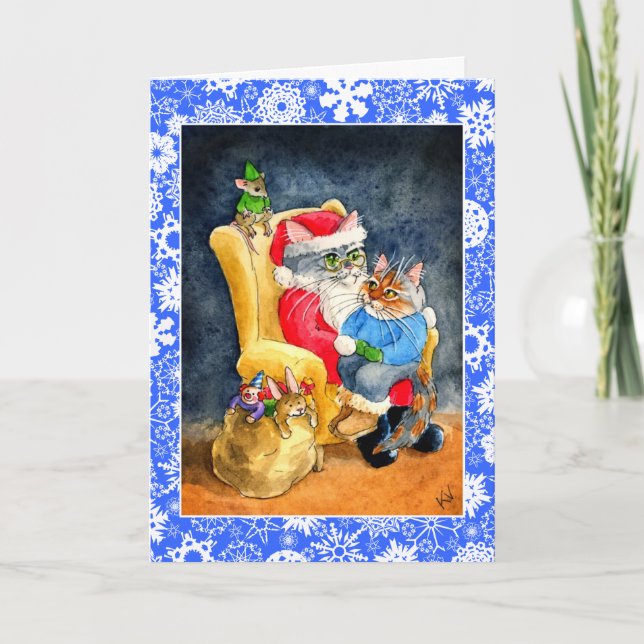 Cat and Mice Christmas or Holiday card (Front)