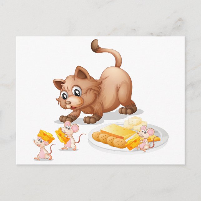 Cat and mice postcard (Front)