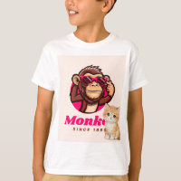 Cat and monkey design t-shirt