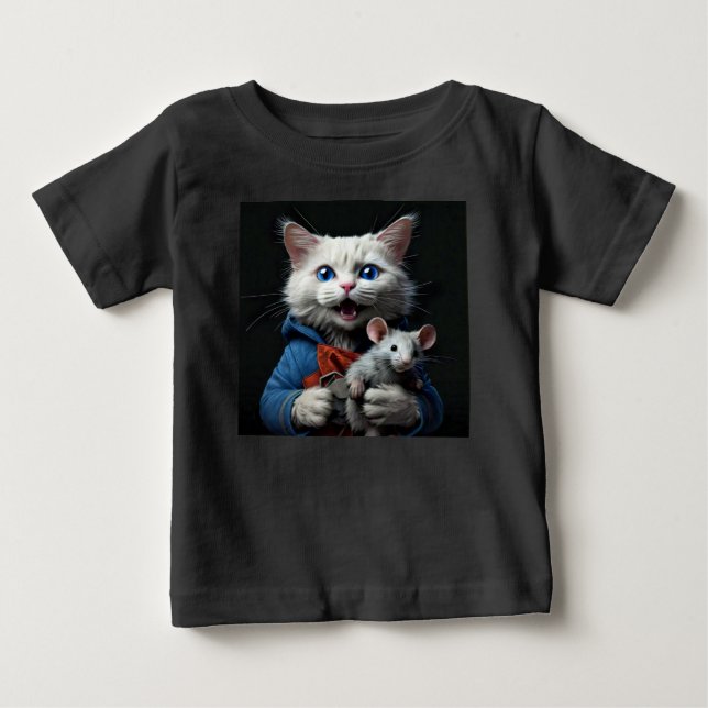 Cat and Mouse Baby T-Shirt (Front)