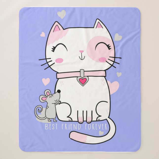 Cat And Mouse Best Friend Forever Blanket (Front)