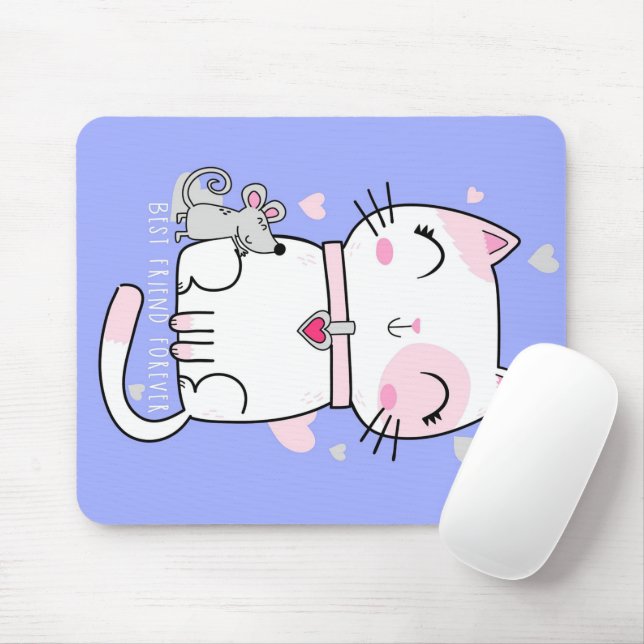 Cat And Mouse Best Friend Forever Blanket Pad (With Mouse)