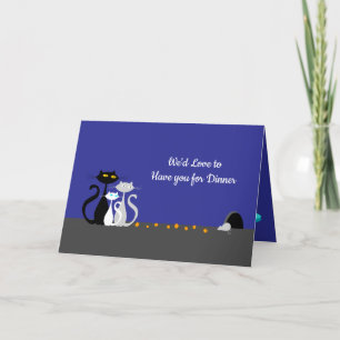 Cat and Mouse Dinner Holiday Card