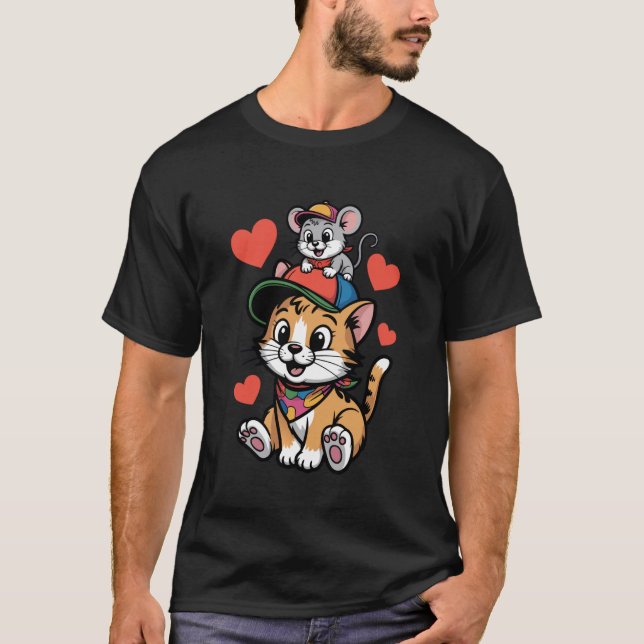Cat and Mouse Friends T-Shirt (Front)